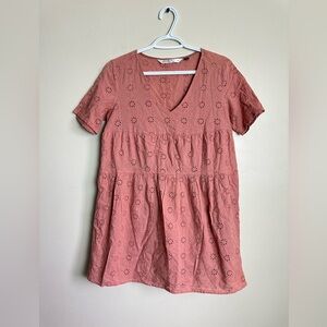 Twik Size XS Elegant Pink Eyelet Dress